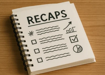 Notizbuch mit Skizzen zeigen die Recaps der OMKMS 2025