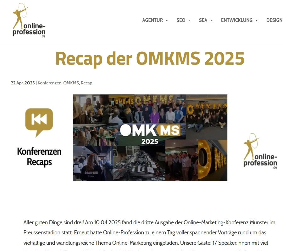 Der Recap von Online Profession zur OMKMS 2025 im Münsteraner Preußenstadion